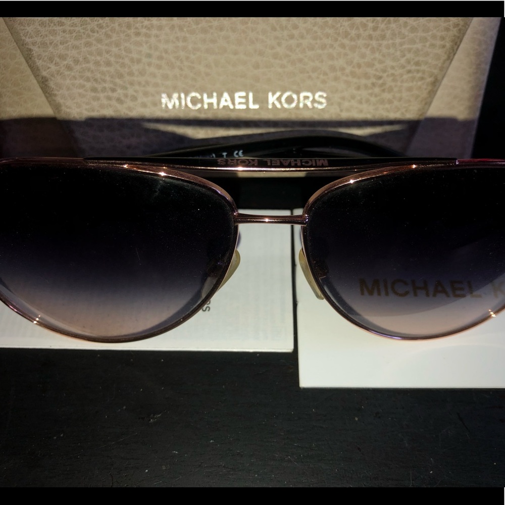 Michael Kors rose gold and black glasses